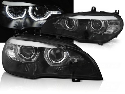 Xenon Scheinwerfer DRL LED Tagfahrlicht für BMW X5 E70 Bj. 2007-2010 Schwarz