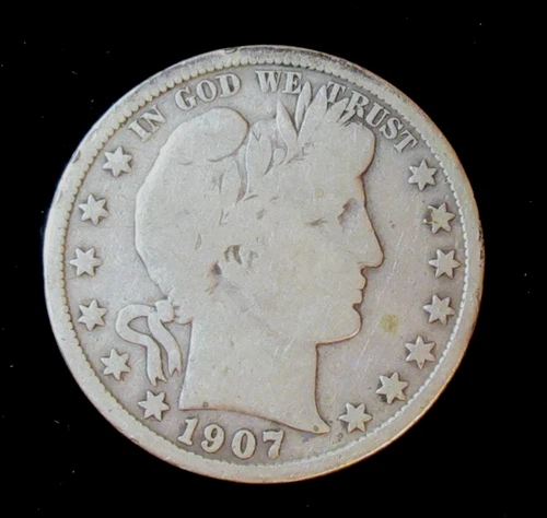 1907 S Barber Half Dollar Silver Coin
