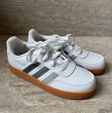 Adidas Youth Size 4.5Y Breaknet 2.0K Tennis Shoes Sneakers IH8878 White New 