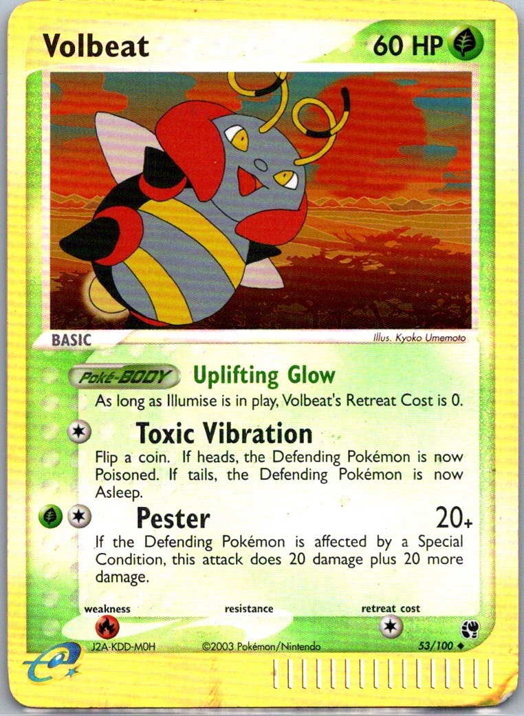 Pokemon TCG Volbeat Uncommon Reverse Holofoil Sandstorm 53/100 HP