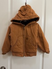 Carhartt Kids Orange Hooded Puffer Coat