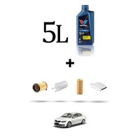 Hoffcar Wartungskit 4 Filter Und 5L ÖL FüR Skoda Octavia II 2.0 FSI 110KW