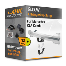 Für Mercedes CLA Kombi 15-19 G.D.W. Anhängerkupplung abnehmbar + 13polig NEU