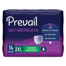Prevail For Women Daily Disposable Underwear Female 2X-Large Maximum 14 Ct