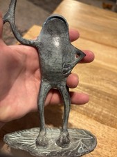 Vintage Metal Verdigris STANDING FROG Lilly P...