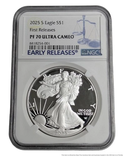 NGC 2025 S American Eagle PF 70 Ultra Cameo 1ozt 999 Fine Silver $1 Bullion Coin