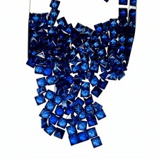 51 Pcs Natural Blue Sapphire 5x5mm Square Cut CERTIFIED Loose Gemstone Lot