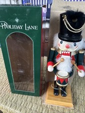 Holiday Lane Nutcracker Drummer Wooden Christmas Decor w/ Box 12  New