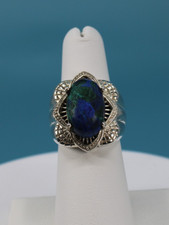 Sterling Silver Azurite-Malachite Ring 9.47 g Size 6