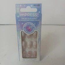 KISS imPRESS Holiday Press on Nails Design Timeless Carols Beige Medium