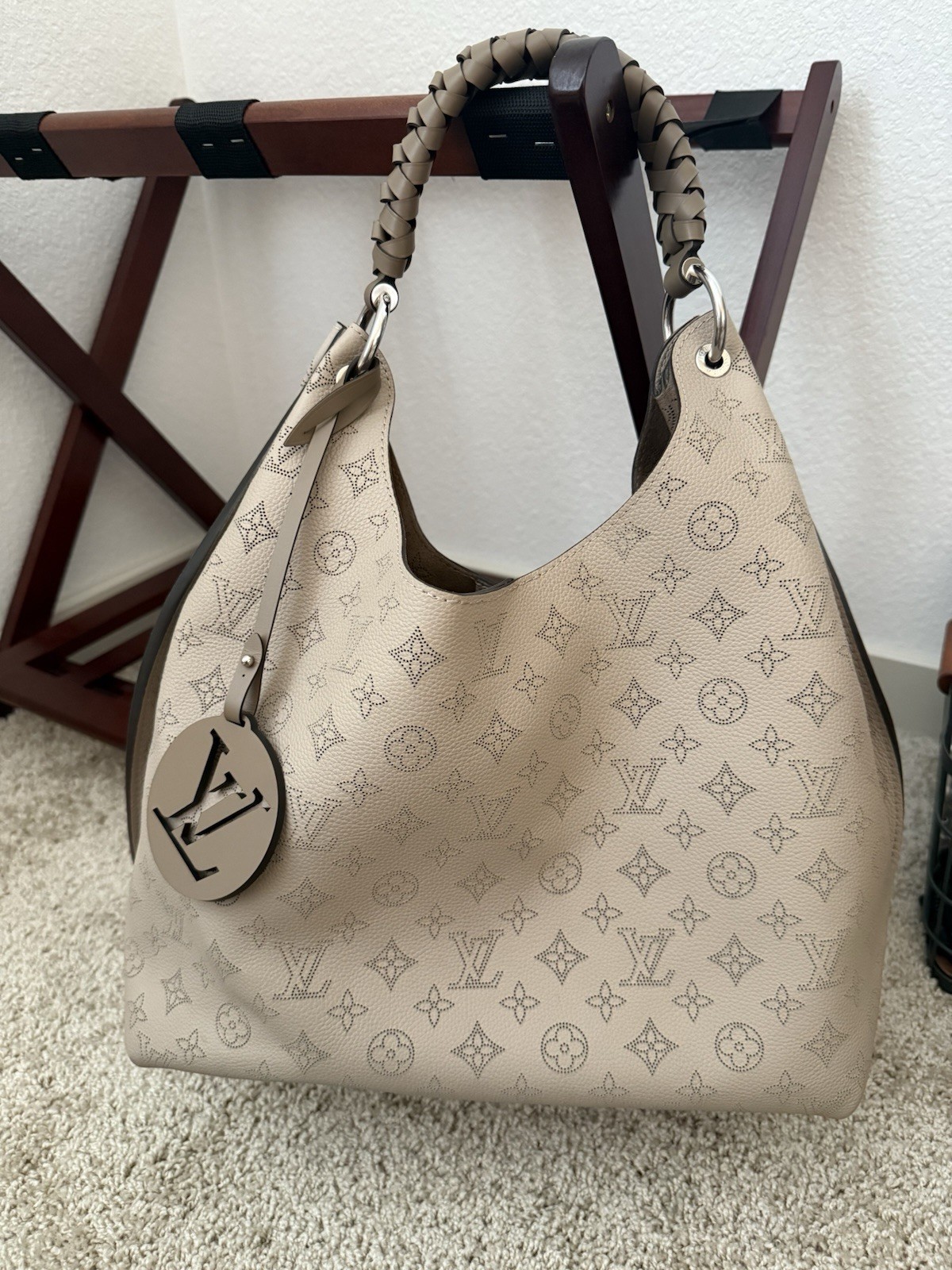 Authentic Louis Vuitton Tan Monogram Hobo Bag