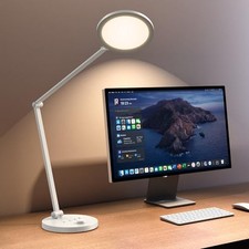 Desk Lamp for Home Office, Metal Swing Arm Desk Light, 3 Mode Stepless Dimming