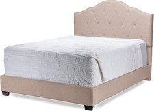 Juliet Contemporary Espresso Arch Tufted Fabric Upholstered Bed, King, Brown