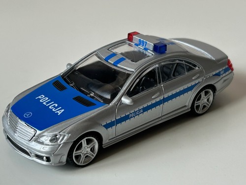 Mercedes S63 AMG Germany/Polish Police Car Model Metal Diecast Toy 1:43 Rastar - 第 2/12 張圖片