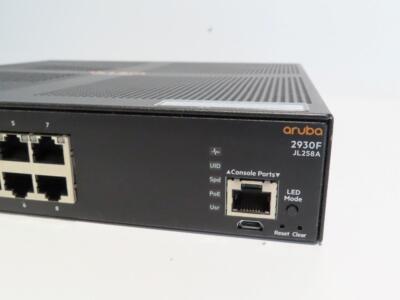 ARUBA 2930F 8G POE+ 2SFP+ SWITCH JL258A / UNIT ONLY/POWER SUPPLY