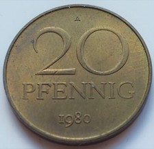 DDR, 20 Pfennig 1980 A, J. 1511b - matt !!! - kein Export ! -- SELTEN ! -- 12/27