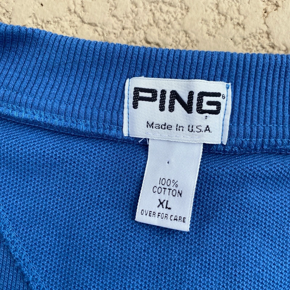 Chaleco Suéter Vintage PING Karsten Algodón Azul XLarge Hecho en EE. UU. Foto 3 de 4