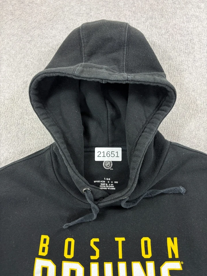 Boston Bruins NHL Screened Hockey Hoodie Sweatshirt (Men's Large) Black - Image 3 of 4