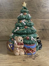 FITZ & FLOYD 1994 FIGURAL 2 PIECE VOTIVE CANDLE SANTA'S LIST -holiday Christmas