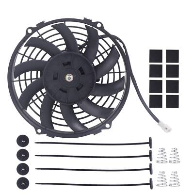 9'' Inch Slim Push Pull Electric Curved Radiator Cooling Fan Mount Kit Universal