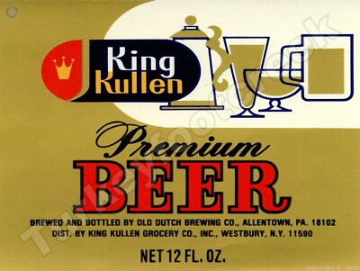 King Kullen Beer Label 9'' x 12'' Metal Sign