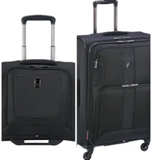 DELSEY PARIS SKY MAX 2.0 Expandable luggage with Spinner Wheels,Black 2PC Set