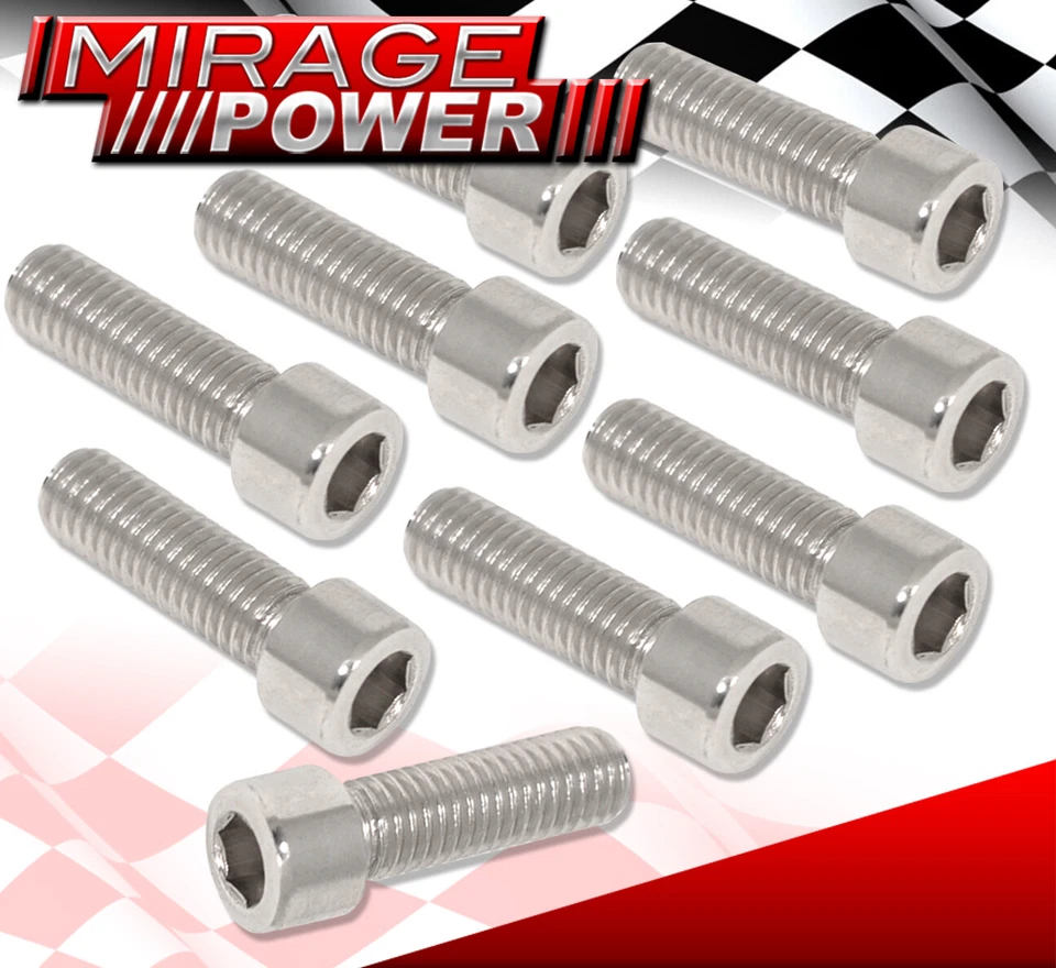 M8 JDM Engine Header Washer Hex Bolt Kit 9PC Green For Honda Acura 4 CYL - Изображение 4 из 4