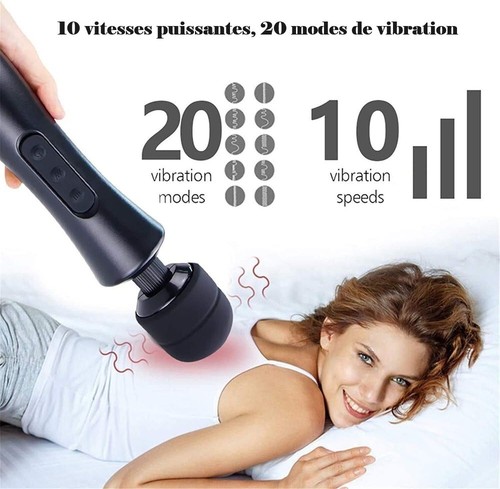 Vibromasseur Baguette Massage Corporel Stimulateur Clito Silicone Rechargeable - Photo 17/21