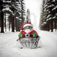 Brighton SANTA SURPRISE Charm hinged with Package inside NWOT List $36