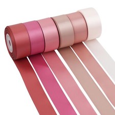 Rose Gold Satin Ribbon Set 1" x 10 Yards Each 6 Rolls Wedding Decor DIY