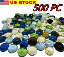 500 Pcs Mixed Color Glass Gems, Pebbles, Mosaic Tiles Marbles Vase Accents (5LB)