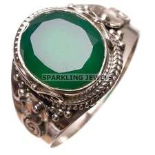 AAA Emerald Oval Cut With 14K Solid Gold Ring For Men 494