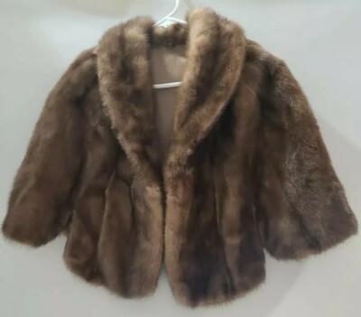 Fur Label Authority Beige/Tan Fur shoulder Pockets WOMEN'S vintage parts/repair