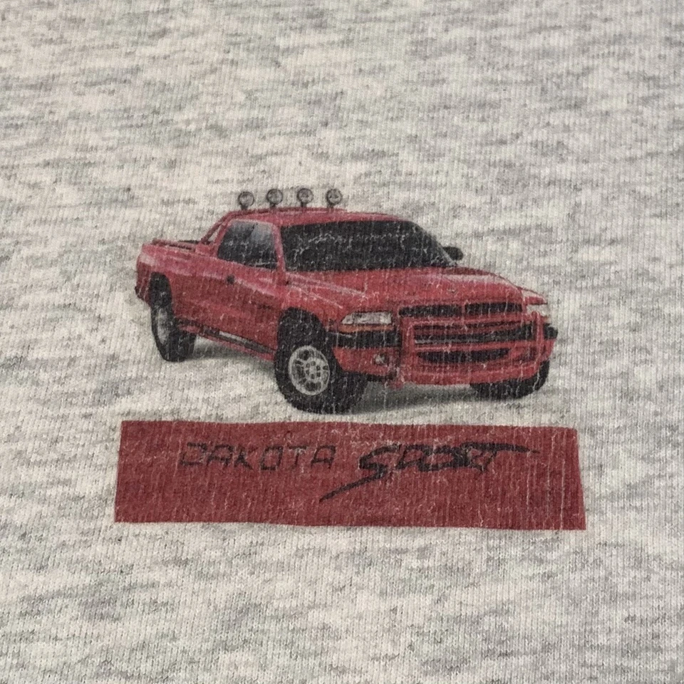 Camisa deportiva Dodge Dakota con estampado gráfico para hombre XL manga doble cuello gris doble Foto 4 de 4