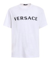 Versace Mens Crew Neck Cotton Logo Embroidered T-shirt White Size L-XL RRP �359