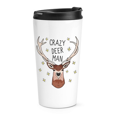 Grand Mug Latte Fou Cerf Homme 483ml - Tasse à Café Drôle Avec Design Cerf Animal Humoristique