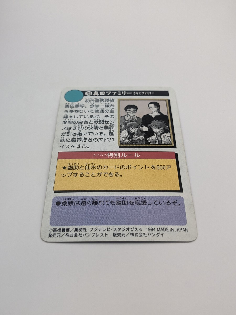 Kuroko Sato Family #238 Yu Yu Hakusho Carddass Card BANDAI TCG