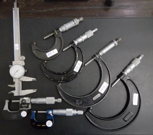 Lot: 7 Mechanical Micrometer Outside Calipers - Some Calibration Tested