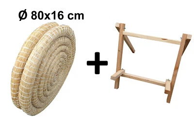 Cible de tir à l'arc de paille Ø 80 x 16 cm + Stand - Photo 1/4