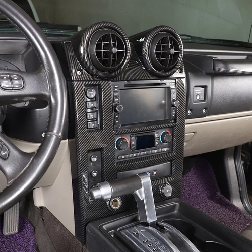 ABS Carbon Fiber Interior Center Console Trim Cover Set Fits Hummer H2 2003-2007 - Picture 27 of 30