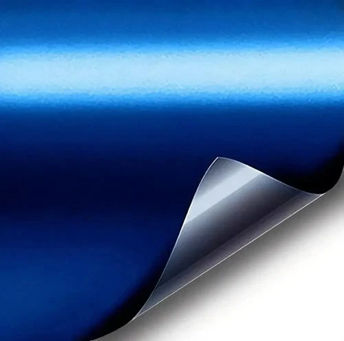 Envoltura de vinilo cromado satinado azul elástico y adaptable