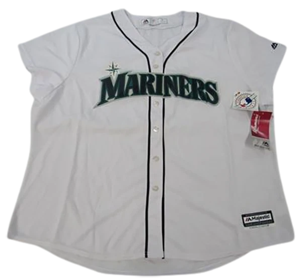 New Seattle Mariners Womens Plus Sizes 2X 3XL 4X White Button Up