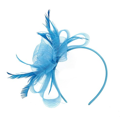 Clip mariage plumes bandeau fascinant femmes jour courses Royal Ascot Aliceband - Photo 9/19