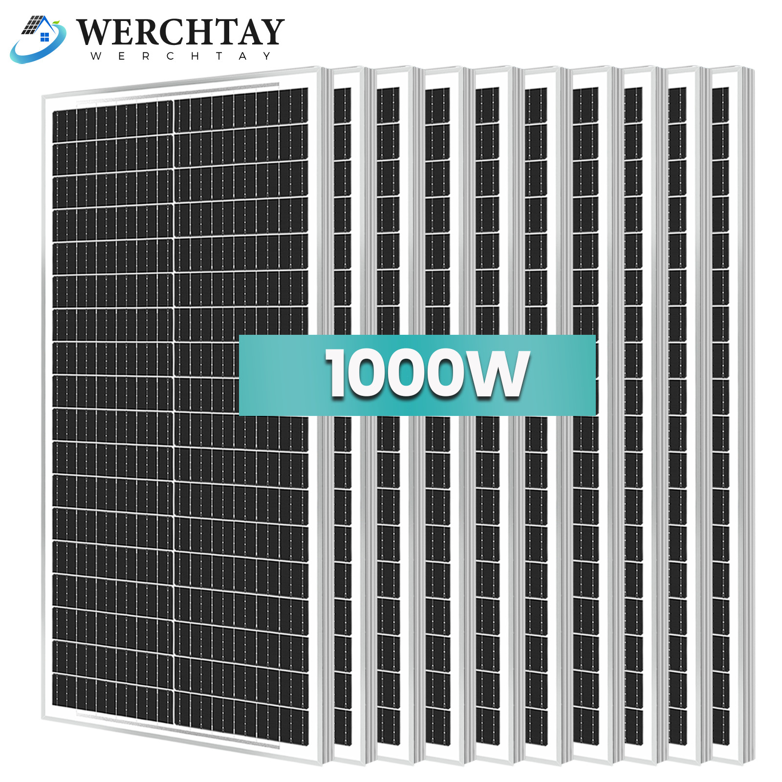 100W 200W 400W 1000Watt 12V Monocrystalline Solar Panel Home