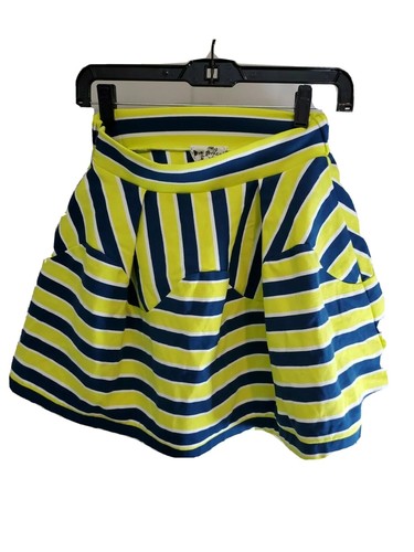 Anthropologie Dare To Dream Skirt Size S Boho Skater Swing Blue Yellow stretch - Picture 3 of 9