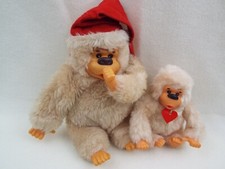 Gonga Gorilla Plush Santa Hat Sucking Thumb 9" With Baby Gonga 5" RussNut Shell