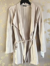 Fuchs Schmitt Women's Beige Open Front Belted Jacket Size:18uk Bnwot