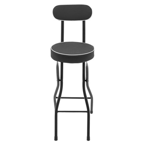 2pcs Black Counter Stool Bar Stool Portable Folding Kitchen Dining Chair