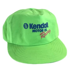Neon Green Nylon Snapback Kendall Motor Oil Racing Hat Cap 90s