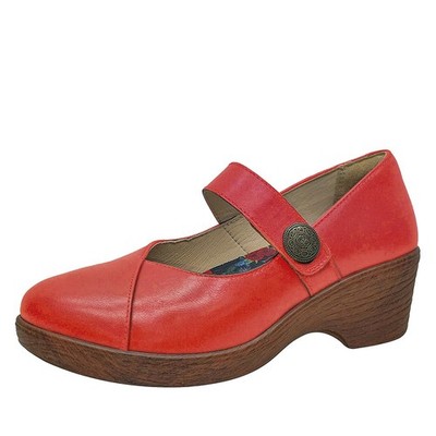 Alegria Women's Sofi Leather Mary Jane Wedge Red 10.5-11 M US
